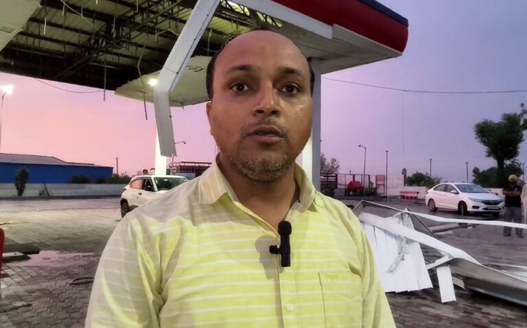 ਸੰਗਰੂਰ ਦੇ ਦਿੜ੍ਹਬਾ ਅੰਦਰ ਤੂਫਾਨ ਕਾਰਨ ਭਾਰੀ ਨੁਕਸਾਨ/ ਪੈਟਰੋਲ ਪੰਪ ਦੇ ਸ਼ੈਡ ਦੇ ਉੱਡੇ ਪਰਖੱਚੇ/ ਦੂਰ ਖੇਤਾਂ ’ਚ ਜਾ ਕੇ ਡਿੱਗਿਆ ਸ਼ੈਡ ਦਾ ਮਲਬਾ