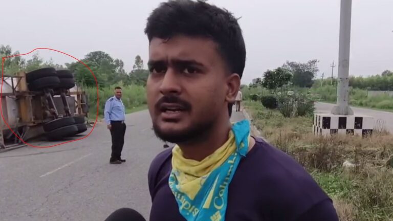 ਜਲੰਧਰ ’ਚ ਪਲਟਿਆ ਗੈਸ ਨਾਲ ਭਰਿਆ ਟੈਂਕਰ; ਡਰਾਈਵਰ ਮੌਕੇ ਤੋਂ ਫਰਾਰ, ਪੁਲਿਸ ਕਰ ਰਹੀ ਜਾਂਚ