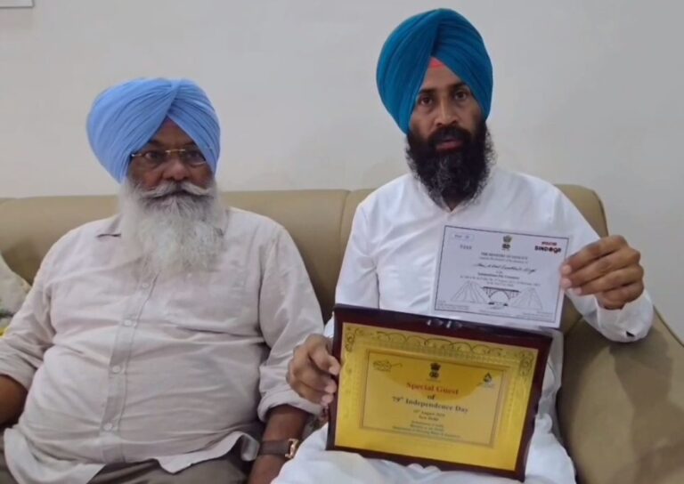 ਨਾਭਾ ਦੇ ਪਿੰਡ ਕਾਲਸਨਾ ਦੇ ਸਰਪੰਚ ਵੱਲੋਂ ਐਵਾਰਡ ਵਾਪਸ ਕਰਨ ਦਾ ਐਲਾਨ; ਸਰਪੰਚ ਗੁਰਧਿਆਨ ਸਿੰਘ ਬੋਲੇ, ਕੰਕਾਰਾਂ ਦੀ ਕੀਮਤ ’ਤੇ ਨਹੀਂ ਚਾਹੀਦੇ ਐਵਾਰਡ