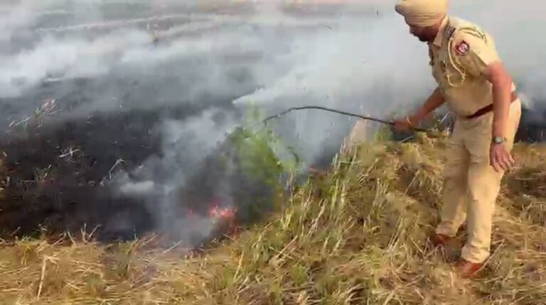 ਮੋਗਾ ਪੁਲਿਸ ਨੇ ਬੁਝਾਈ ਖੇਤਾਂ ’ਚ ਲੱਗੀ ਅੱਗ; ਕਿਸਾਨਾਂ ਨੂੰ ਪਰਾਲੀ ਨਾ ਸਾੜਣ ਦੀ ਕੀਤੀ ਅਪੀਲ